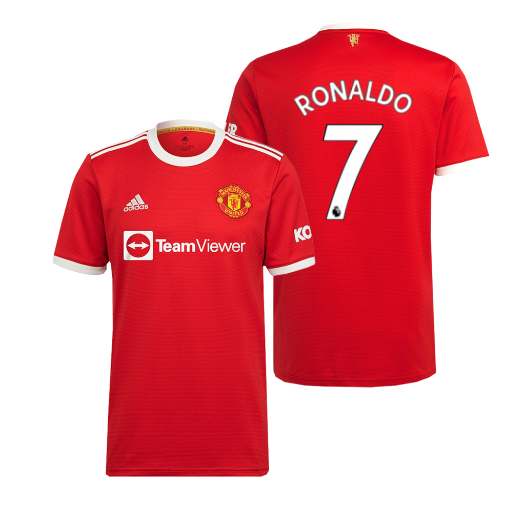 Camiseta Manchester United Titular Adidas 2021 #7 Ronaldo - Adulto