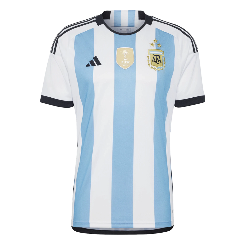 Camiseta AFA Selección Argentina Adidas 3 Estrellas 2022 + Parche Campeón  del Mundo - Adulto