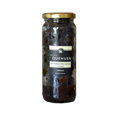 Aceitunas negras tipo griegas x 360 grs - Quehuen