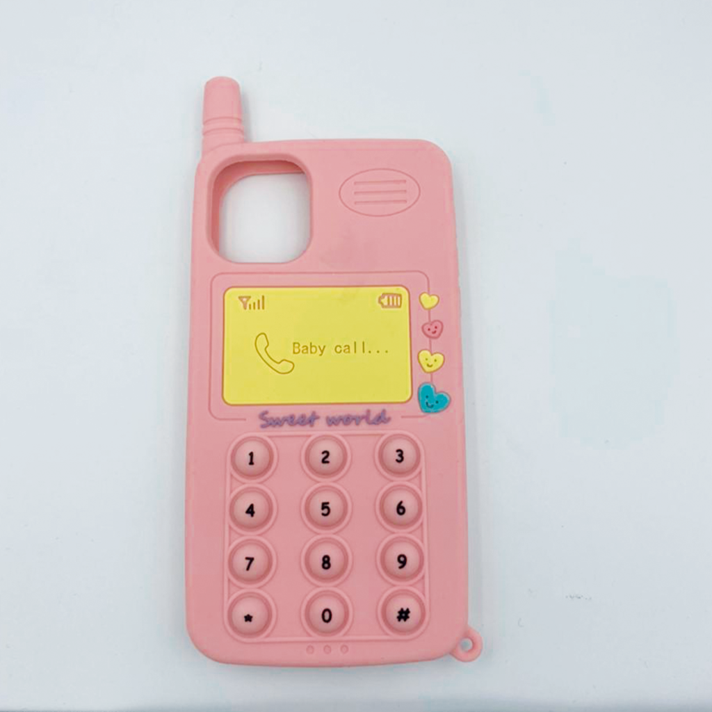 Capa com Pop It Formato de Celular Rosa - DannyCases