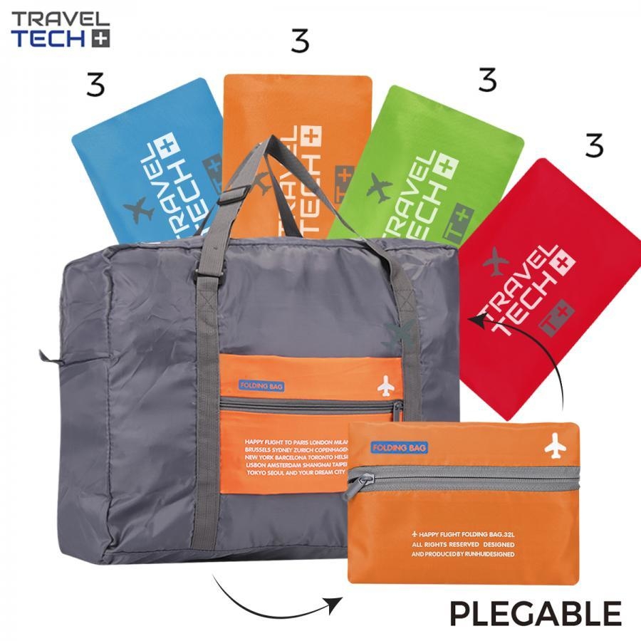 Bolso Plegable Liviano Viaje Compras Deporte Playa Todo Uso