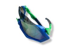 LENTES PROTECT UP 17 MARCO AZUL, PATILLERAS VERDE Y NEGRO, MIRA AMBAR TORNAZULADO