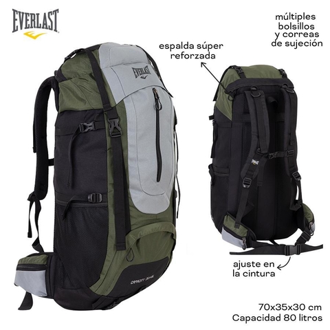 MOCHILA CAMPING EVERLAST 75+5 LTS - Elite Store
