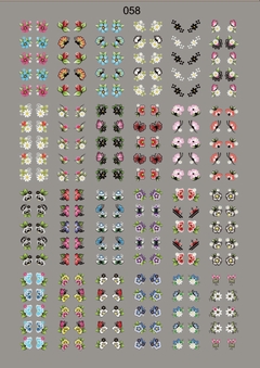 Adesivos de unhas Cartelão 3D Florzinhas com borboletas Ref:058