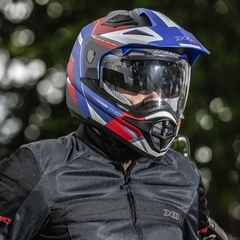 Capacete X11 Crossover X4 Desert Azul Verm Off Road Bigtrial - Zum Acessórios para Motociclistas
