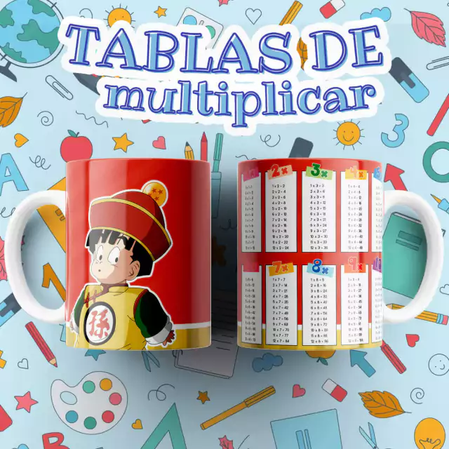 Diseños Tazas Tablas de Multiplicar - Modelo 5