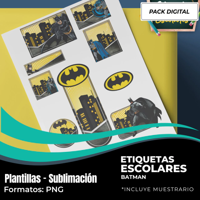 Diseños Etiquetas Escolares Batman - Modelo 1