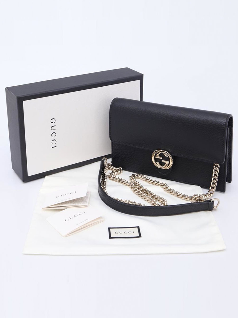 Bolsa Gucci Interlocking G Wallet On Chain Preta