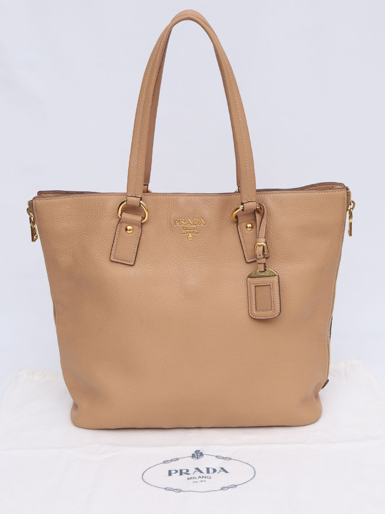 Bolsa Prada Vitello Phenix Shopping Tote Nude Bolsa Prada Vitello Phenix Shopping Tote Nude