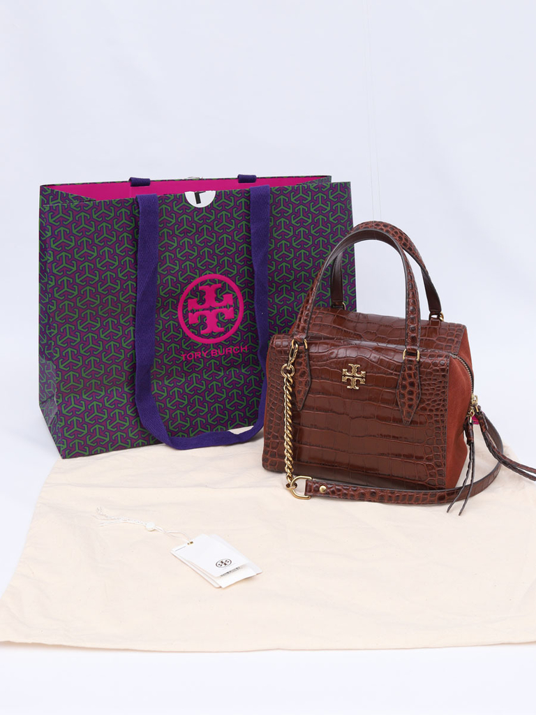 Bolsa Tory Burch Kira Embossed Small Satchel