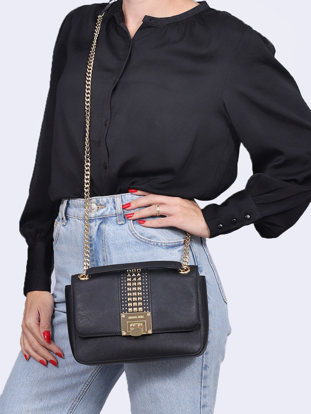 michael kors navy blue shoulder bolsa