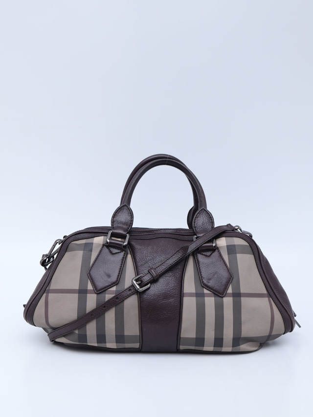Mala Burberry Smoked Check Coated Canvas Shoulder