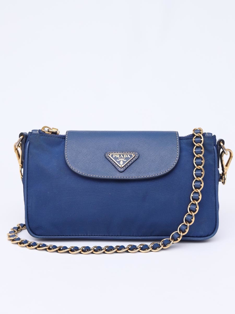 Bolsa Prada Tessuto Nylon and Saffiano Small Crossbody Bolsa Prada Tessuto Nylon and Saffiano Small Crossbody