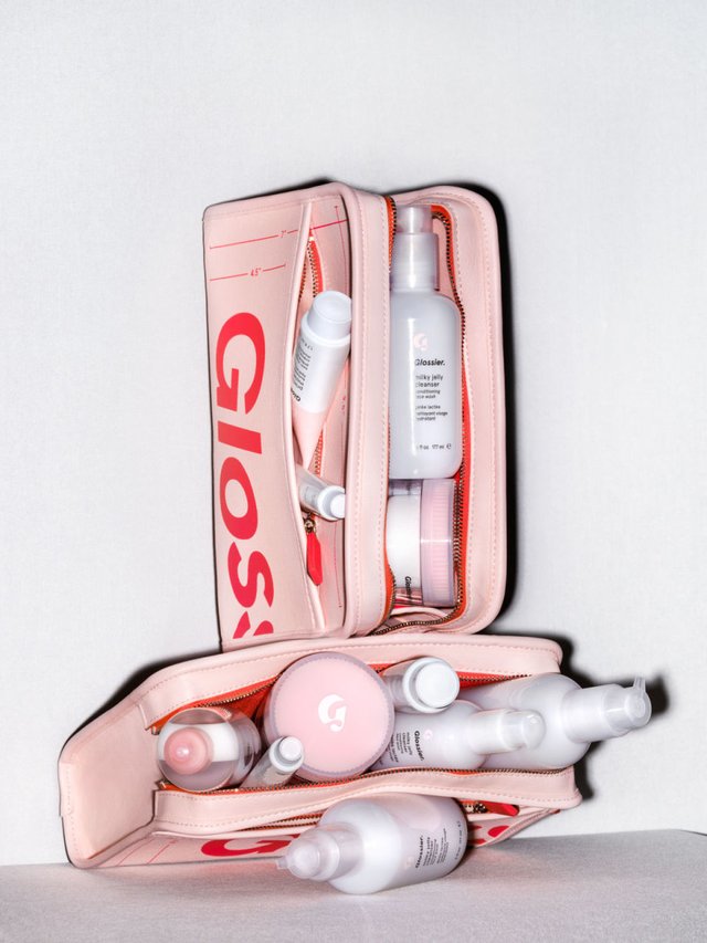glossier zip bolsa