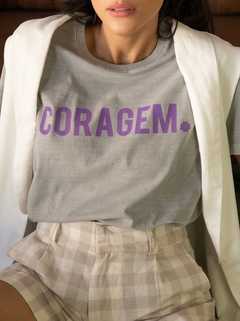 T-Shirt CORAGEM CINZA + ROXO - comprar online