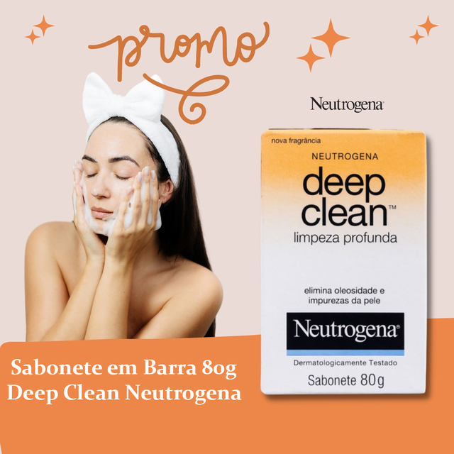 Neutrogena Sabonete Facial em Barra Deep Clean 80g Limpeza Profunda