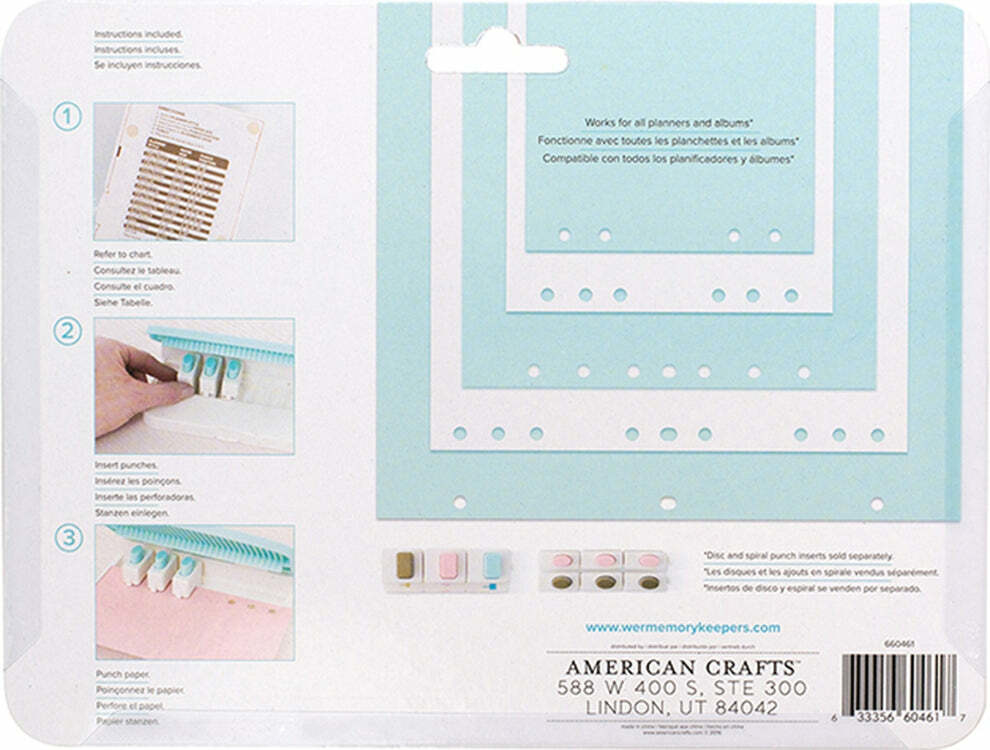 PLANNER PUNCH BOARD WHIT ADJUSTABLE PUNCHES