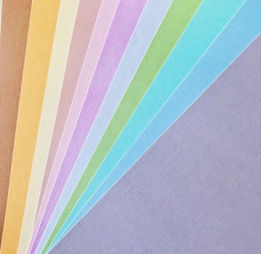 Colección de 36 papeles lisos, colores pasteles varios!