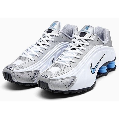 shox r4 branco e prata