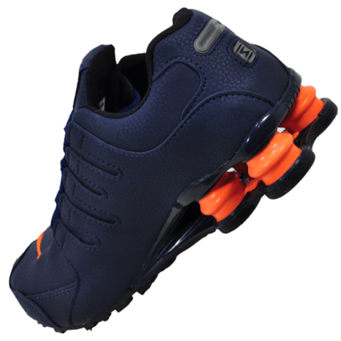 nike shox 4 molas azul e branco