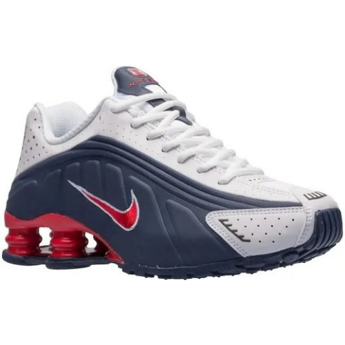 nike shox r4 branco com azul