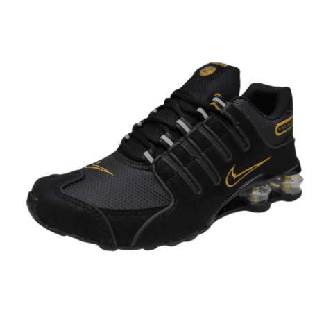 nike shox 4 molas dourado