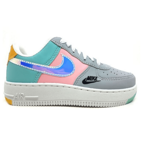 air force holografico branco rosa glitter