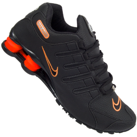 TÊNIS SHOX NZ 4 MOLAS PRETO / LARANJA - Conceito Shoes