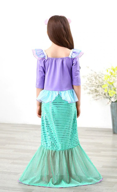 Fantasia Sereia Infantil Vestido Luxo - comprar online