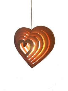 Colgante Corazón Enchapado cedro 5,5mm 1 luz - Artyluz