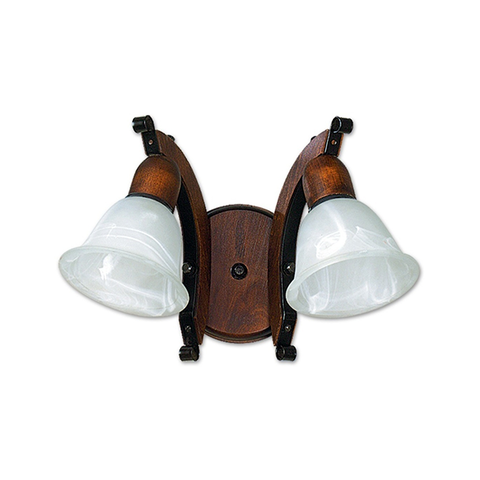 Aplique De Madera Con Tulipa De Vidrio Aplique De Madera Con Tulipa De Vidrio