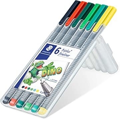 Caneta Fineliner 0.3mm DINO Colours 6 cores Staedtler