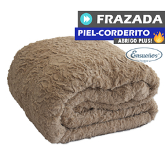 Frazada Piel y Corderito Habano 2 Plazas - comprar online