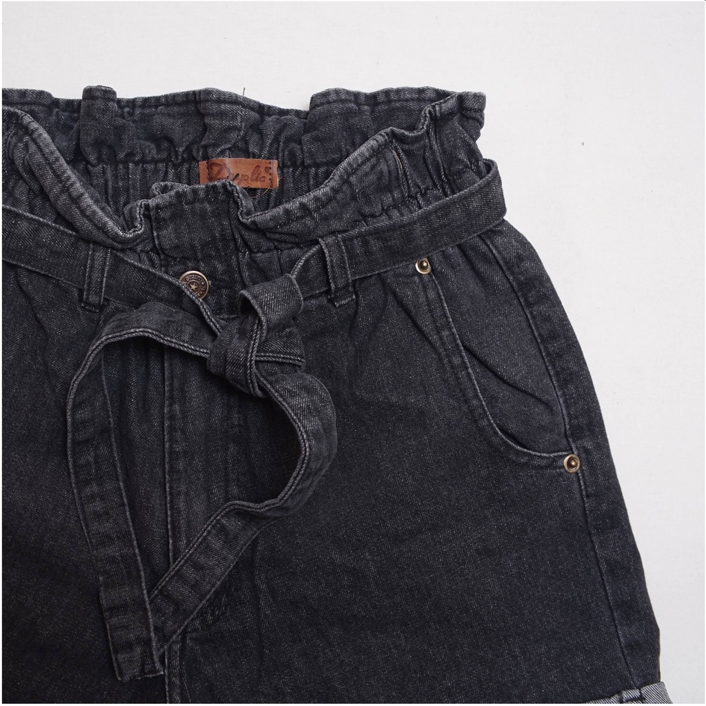 Short baggy de jean negro - Belleza Americana