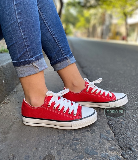 Sneakers Star Bajitas Sin Plataforma Rojas - MARIA PE