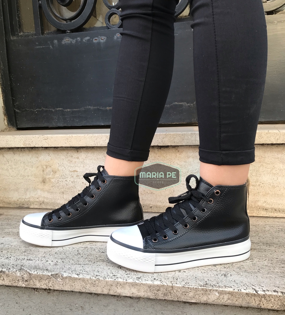 Sneakers Star Plataforma Botitas Negras - MARIA PE