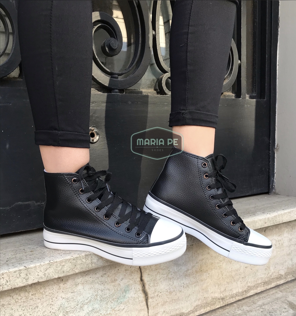 Sneakers Star Plataforma Botitas Negras - MARIA PE