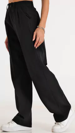 Pantalón sastrero wideleg con tablas en delanteras y elástico en la parte trasera de la cintura (JOHN) en internet