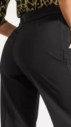 Pantalon de vestir de sarga sastrera con cierre invisible lateral corte ancho botamangas (LEKKI) - isostasia