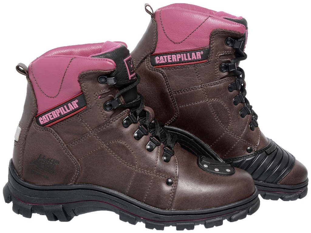 BOTA CATERPILLAR FEMININA MOTOCICLISTA EM COURO LEGITIMO COM PROTEÇÃO TROCA  DE MARCHAS