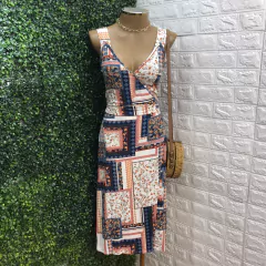 Vestido midi estampado SKL Tam: GG