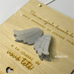 Placa para anúnicio de gravidez - Os anjos dos avós - Amudoro | Loja de Presentes Criativos e Personalizados