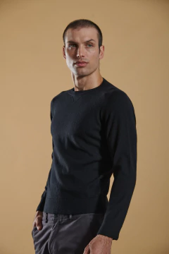 Sweater cuello redondo Negro - tienda online