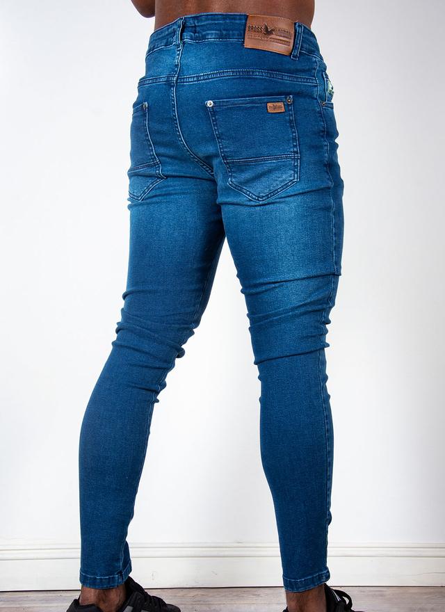 Jean Bross Hombre Skinny Liso Verdoso - Bross