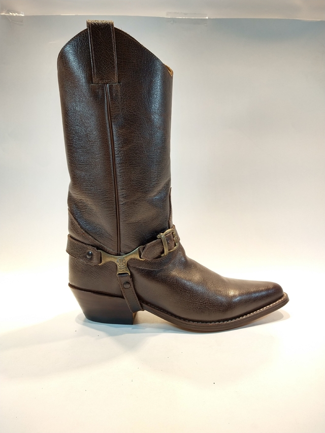 Botas TEXANA de Cuero Caña Alta con Estribo - Hombre