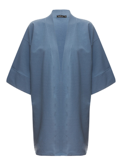 Kimono moletom com felpa azul