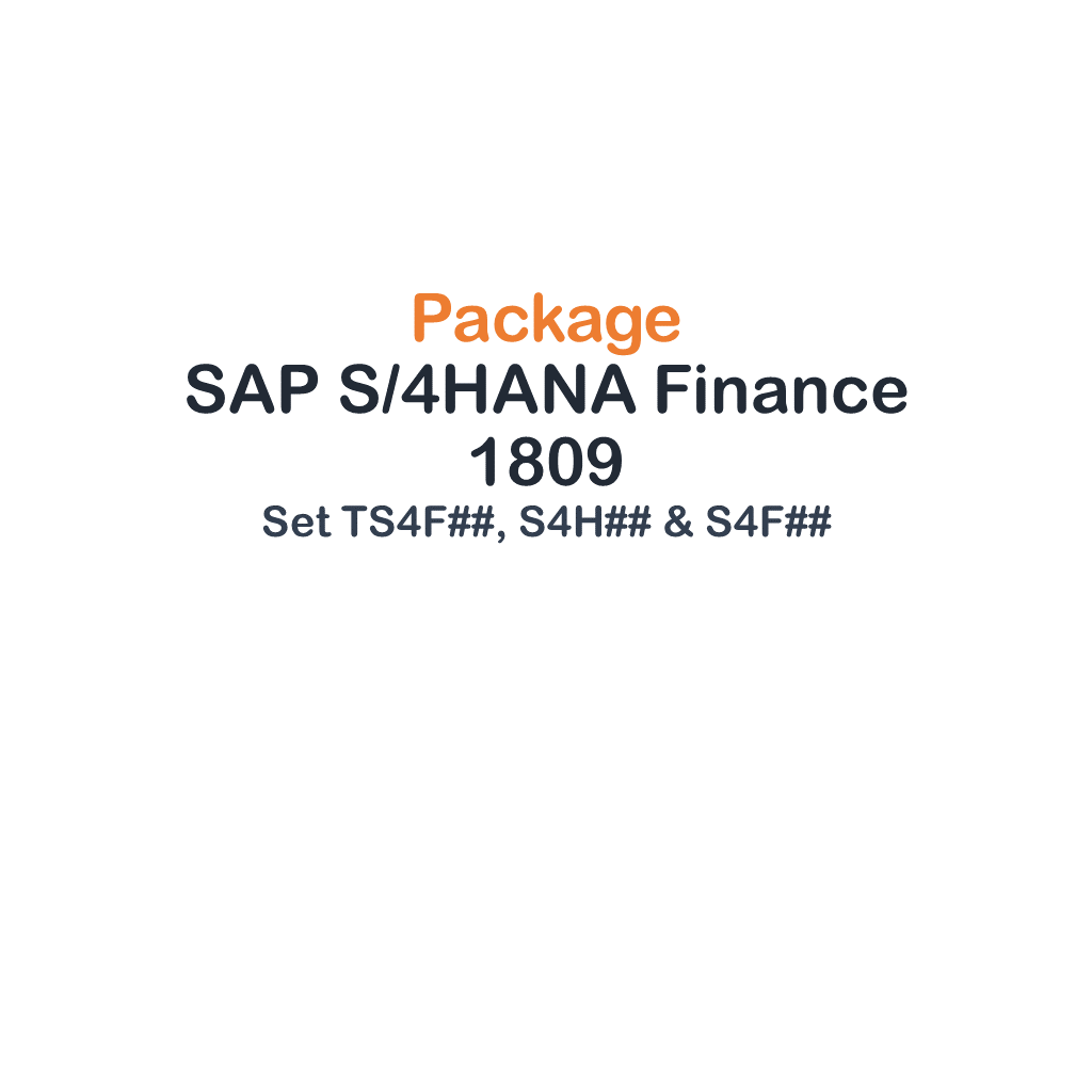 Paquete SAP S/4HANA Finance 1809 Librería ERP