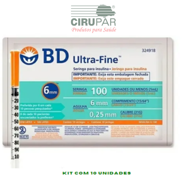 Seringa Insulina 0,5ml 50U 6x0,25 Ultrafine - BD