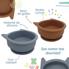 Bowl de silicona con sopapa Gatito gris en internet