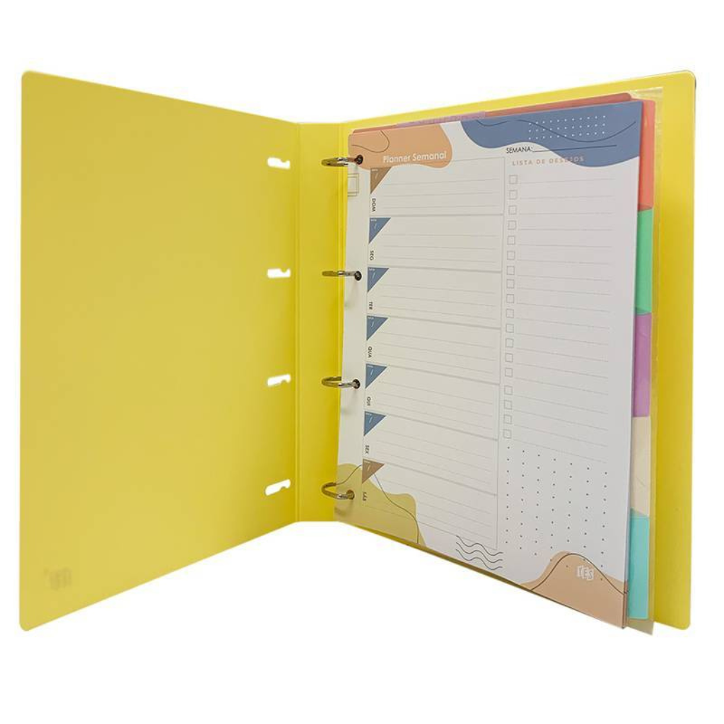 Fichário Argolado A4 Amarelo YES - Themena Paperwork
